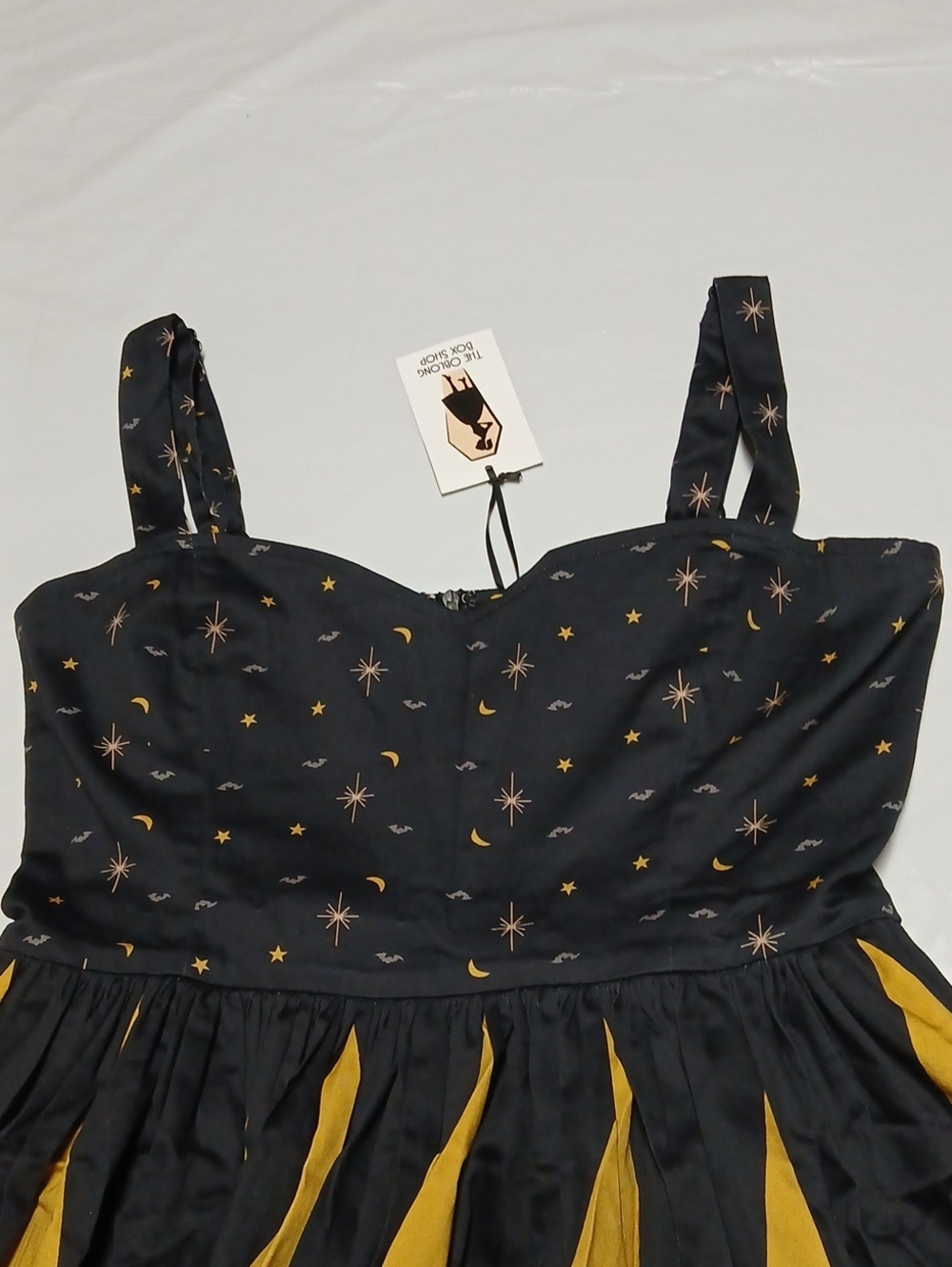Oblong Box Shop Prudence Halloween Treat Mini Dress w/ Pockets Size M Pinup Goth - Picture 6 of 14